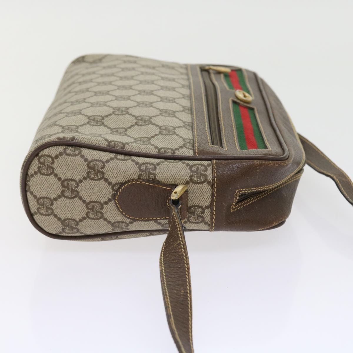 GUCCI GG Canvas Web Sherry Line Shoulder Bag Beige Red 40 02 088 yk8896
