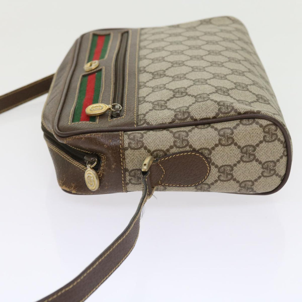 GUCCI GG Canvas Web Sherry Line Shoulder Bag Beige Red 40 02 088 yk8896