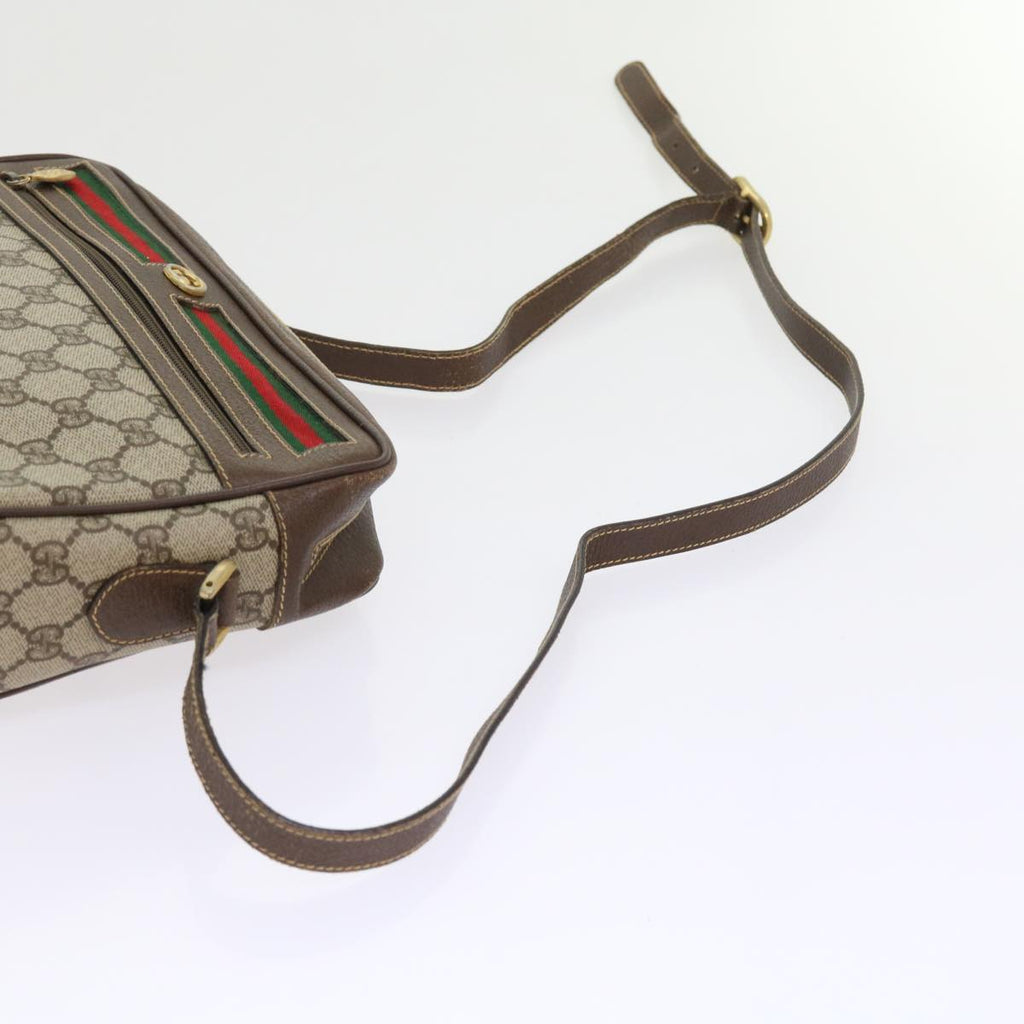 GUCCI GG Canvas Web Sherry Line Shoulder Bag Beige Red 40 02 088 yk8896