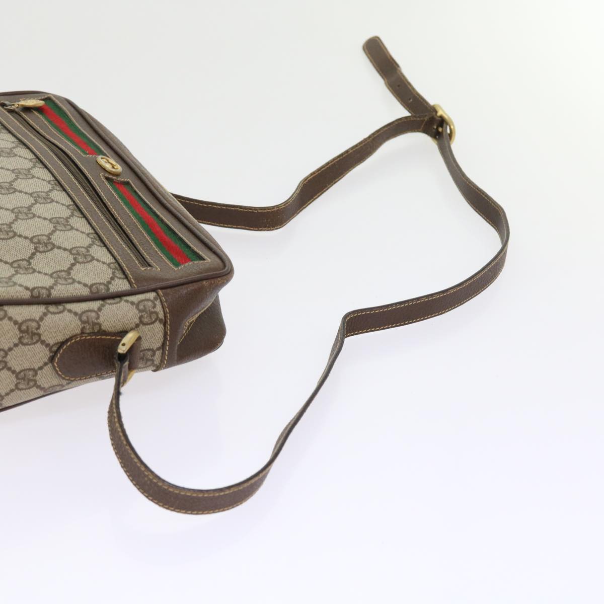 GUCCI GG Canvas Web Sherry Line Shoulder Bag Beige Red 40 02 088 yk8896