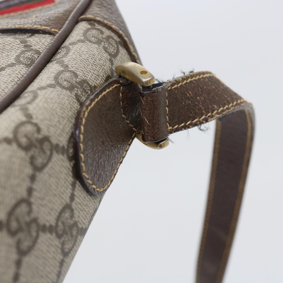 GUCCI GG Canvas Web Sherry Line Shoulder Bag Beige Red 40 02 088 yk8896