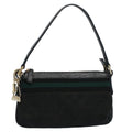 GUCCI GG Canvas Sherry Line Hand Bag Black Green 145970 yk8903
