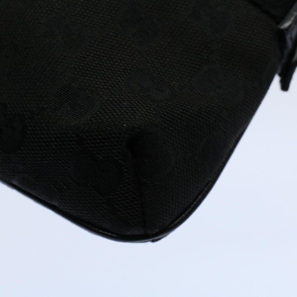 GUCCI GG Canvas Sherry Line Hand Bag Black Green 145970 yk8903