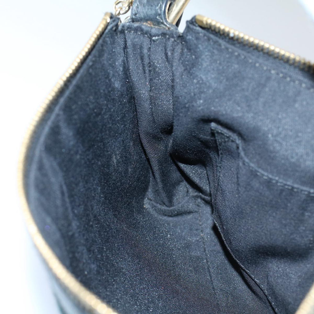GUCCI GG Canvas Sherry Line Hand Bag Black Green 145970 yk8903