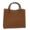 GUCCI Bamboo Hand Bag Leather Brown yk8924