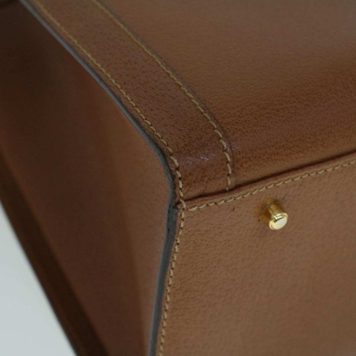 GUCCI Bamboo Hand Bag Leather Brown yk8924
