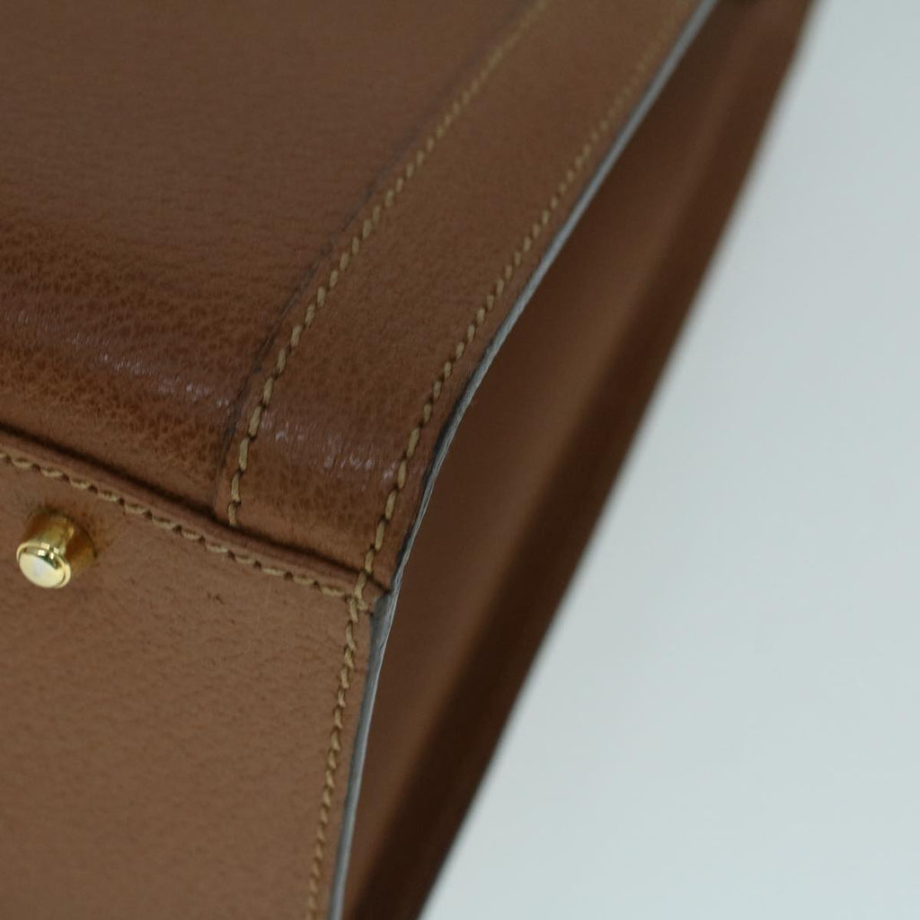 GUCCI Bamboo Hand Bag Leather Brown yk8924