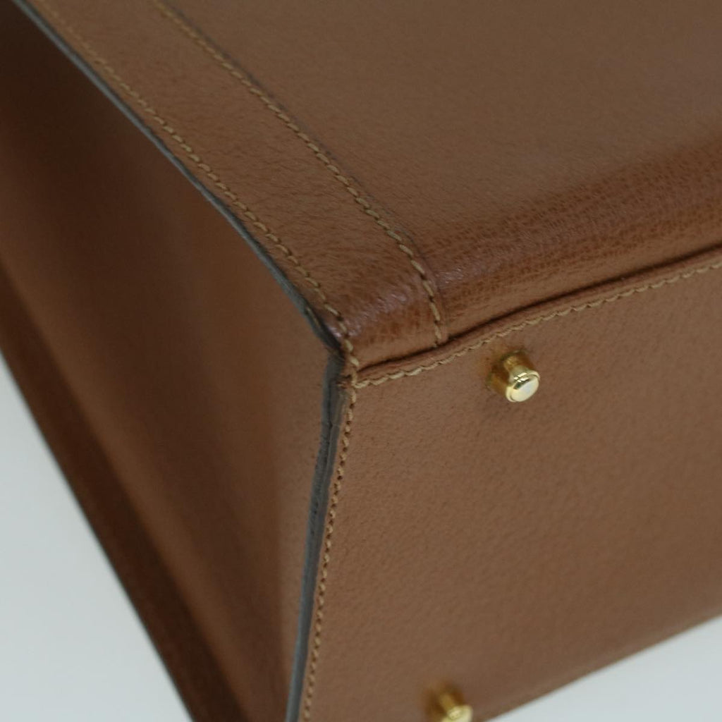 GUCCI Bamboo Hand Bag Leather Brown yk8924