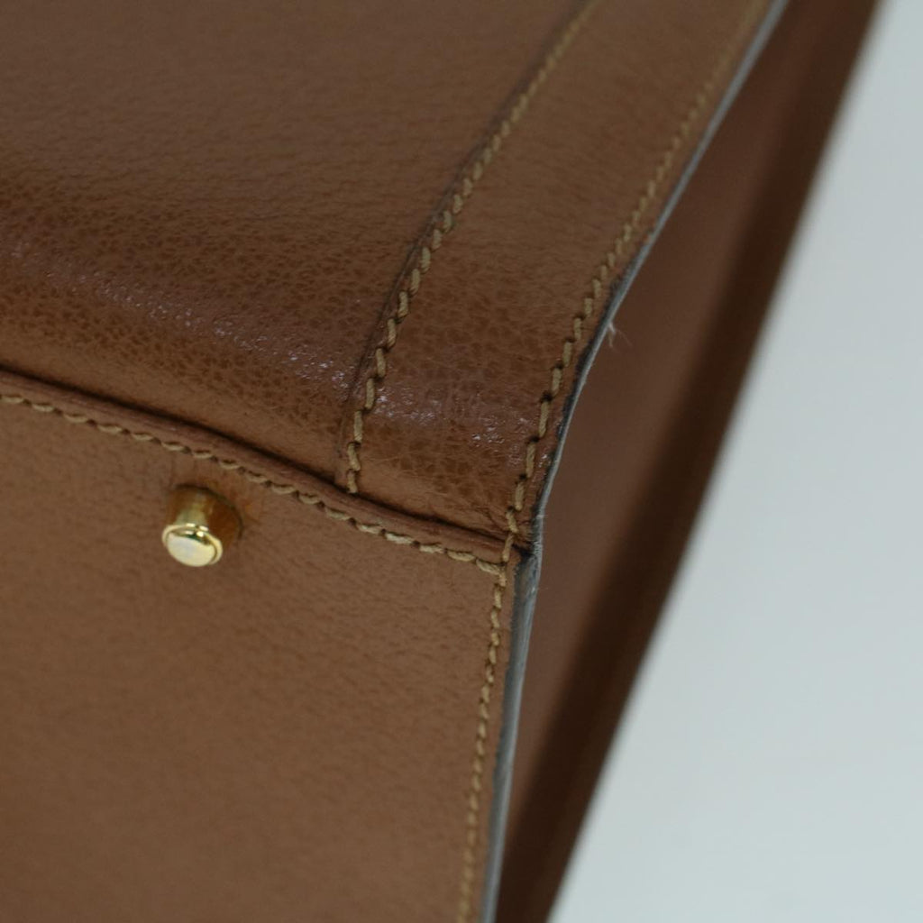 GUCCI Bamboo Hand Bag Leather Brown yk8924
