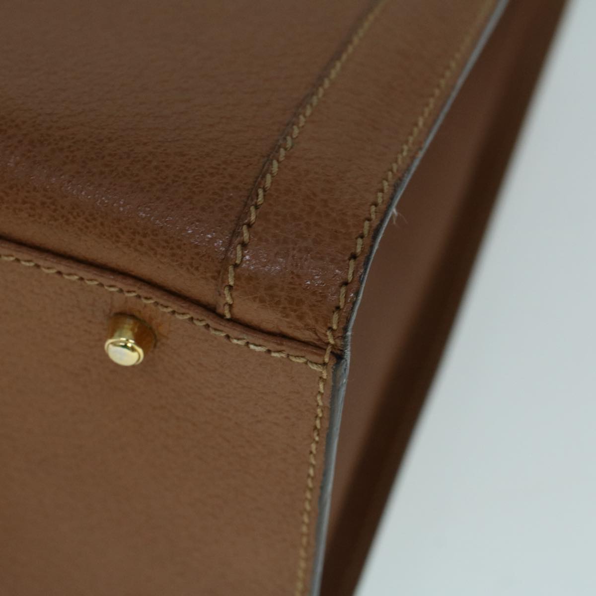 GUCCI Bamboo Hand Bag Leather Brown yk8924