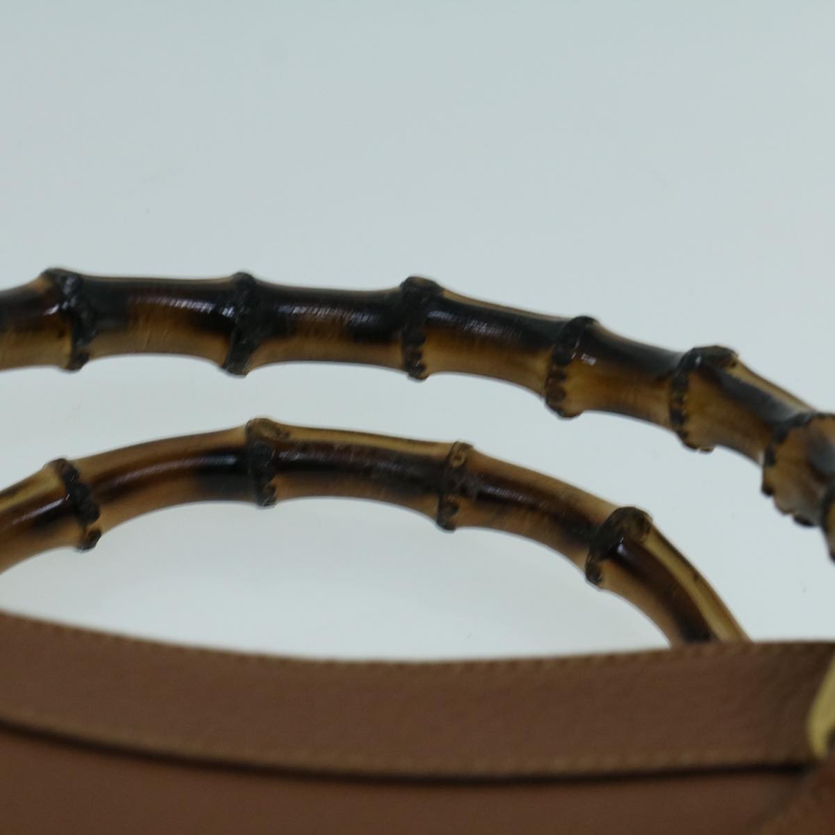 GUCCI Bamboo Hand Bag Leather Brown yk8924