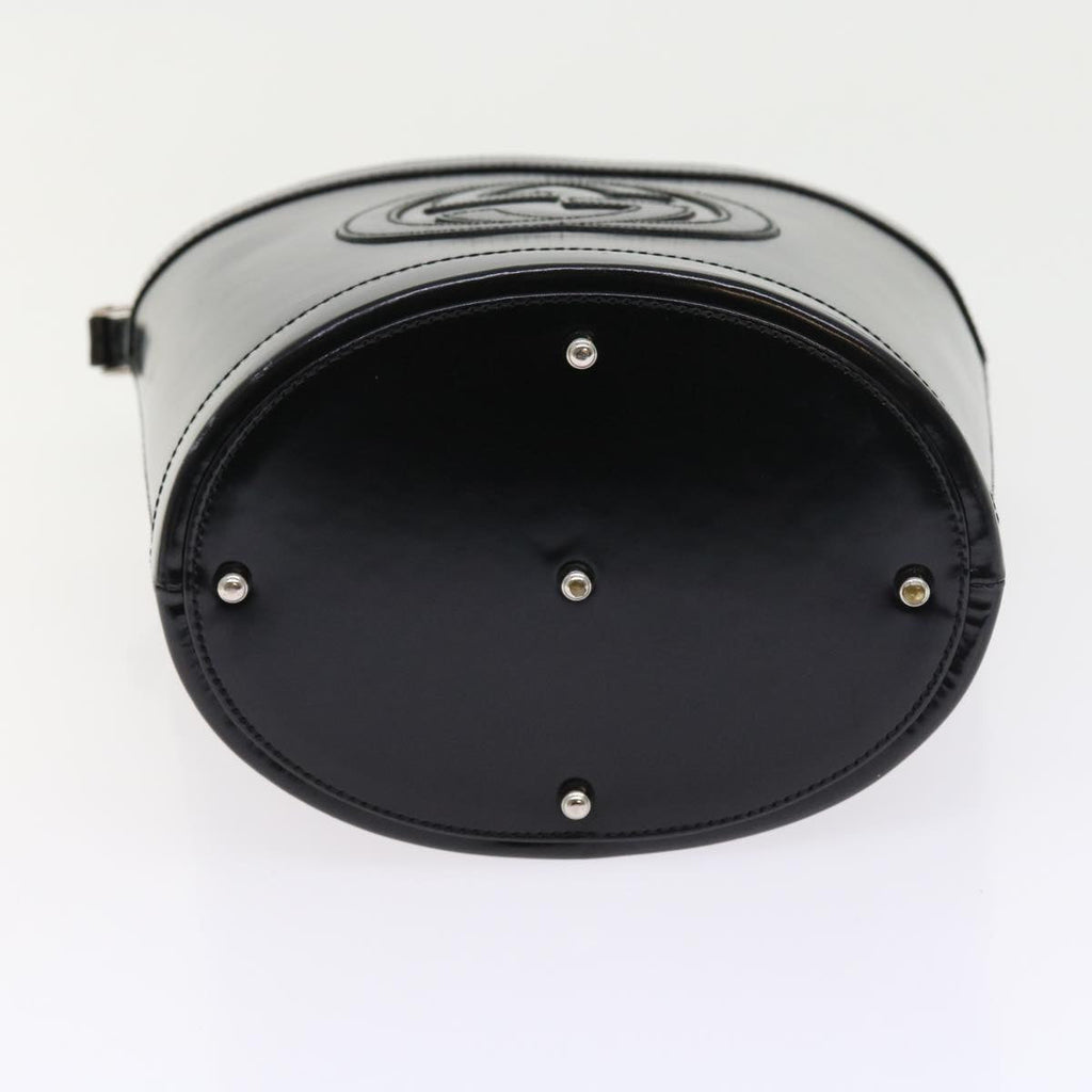 GUCCI Interlocking Shoulder Bag Patent leather Black yk8931