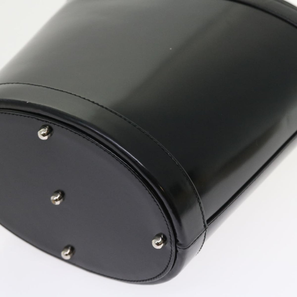 GUCCI Interlocking Shoulder Bag Patent leather Black yk8931