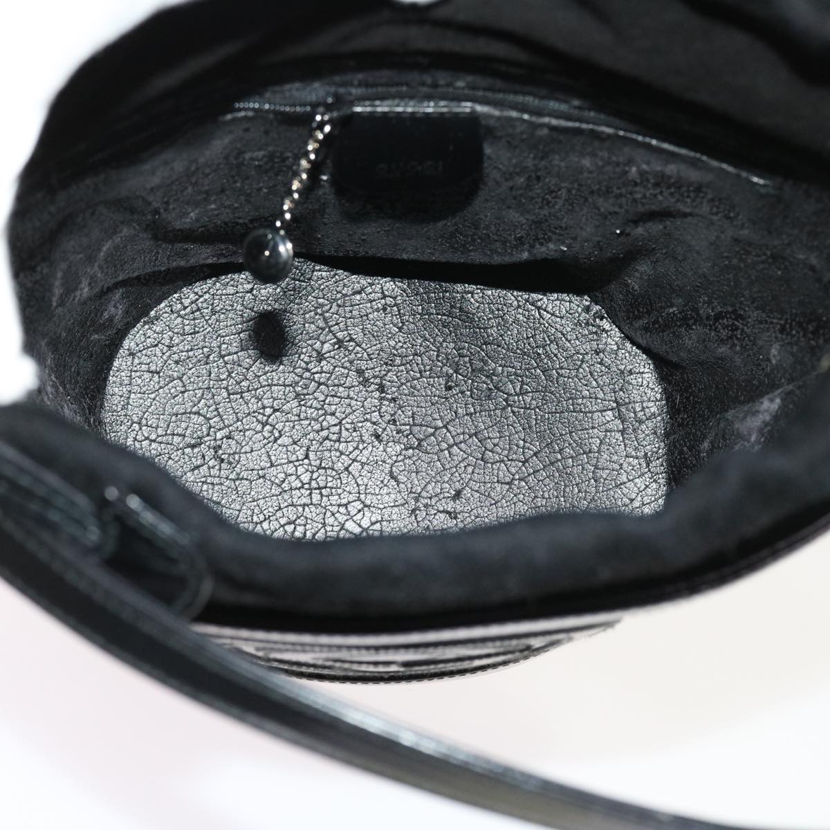 GUCCI Interlocking Shoulder Bag Patent leather Black yk8931