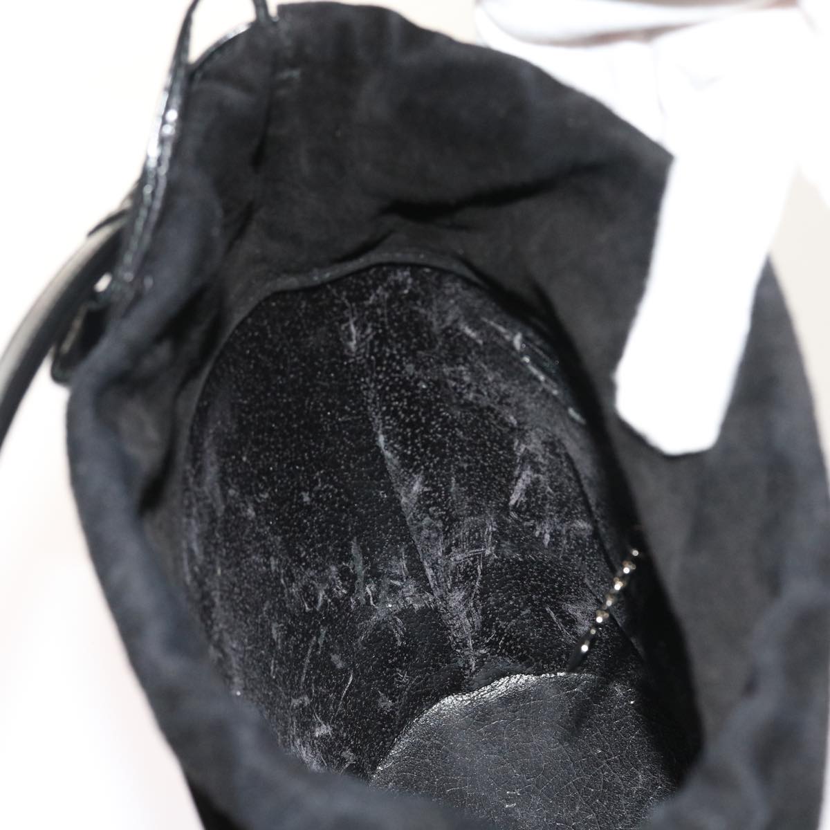 GUCCI Interlocking Shoulder Bag Patent leather Black yk8931