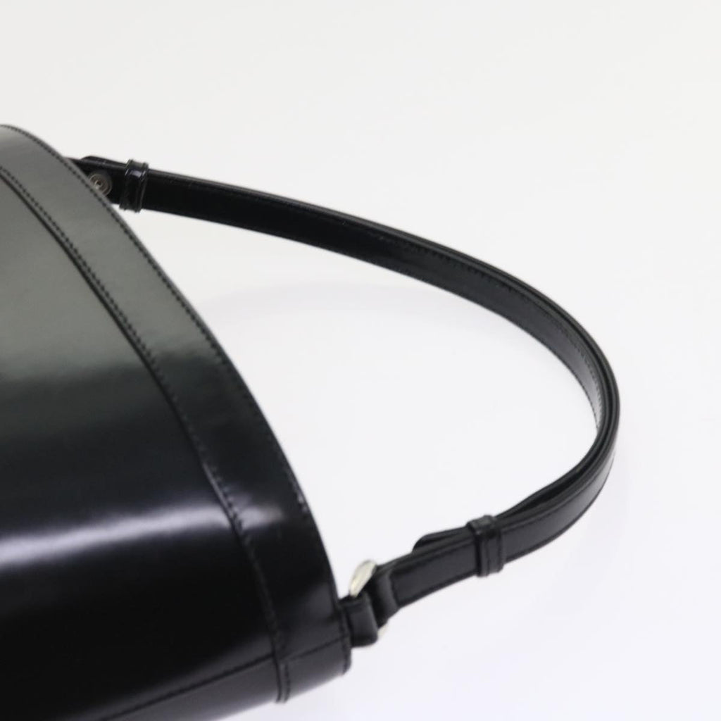 GUCCI Interlocking Shoulder Bag Patent leather Black yk8931