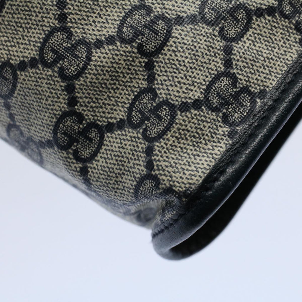 GUCCI GG Supreme Clutch Bag PVC Leather Navy Gray 014 115 yk8933