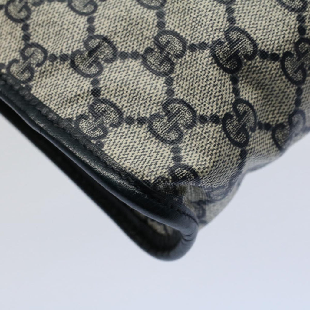 GUCCI GG Supreme Clutch Bag PVC Leather Navy Gray 014 115 yk8933