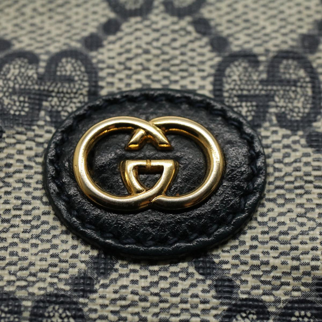 GUCCI GG Supreme Clutch Bag PVC Leather Navy Gray 014 115 yk8933