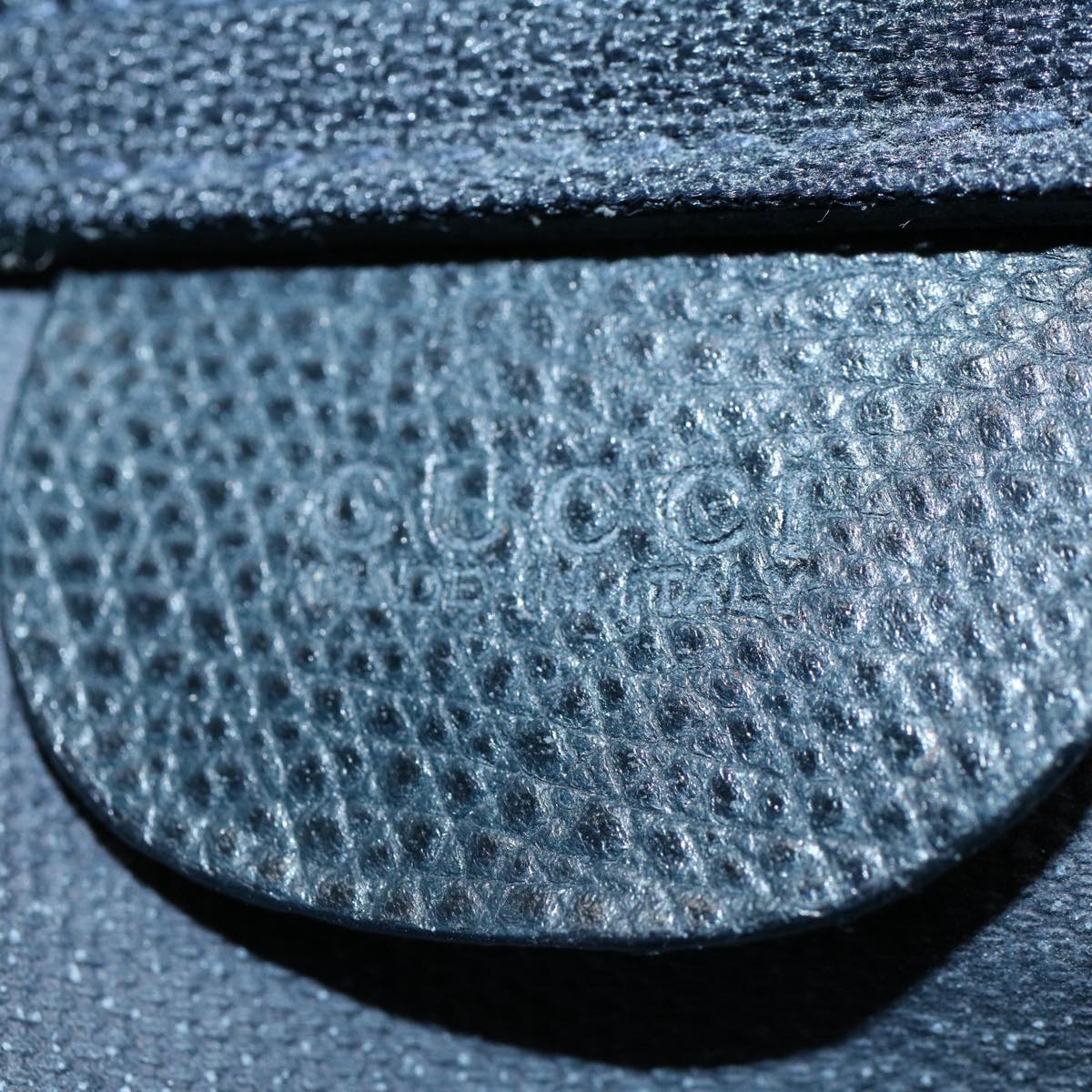GUCCI GG Supreme Clutch Bag PVC Leather Navy Gray 014 115 yk8933