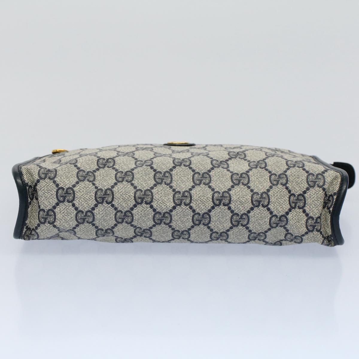 GUCCI GG Supreme Clutch Bag PVC Leather Navy Gray 014 115 yk8933