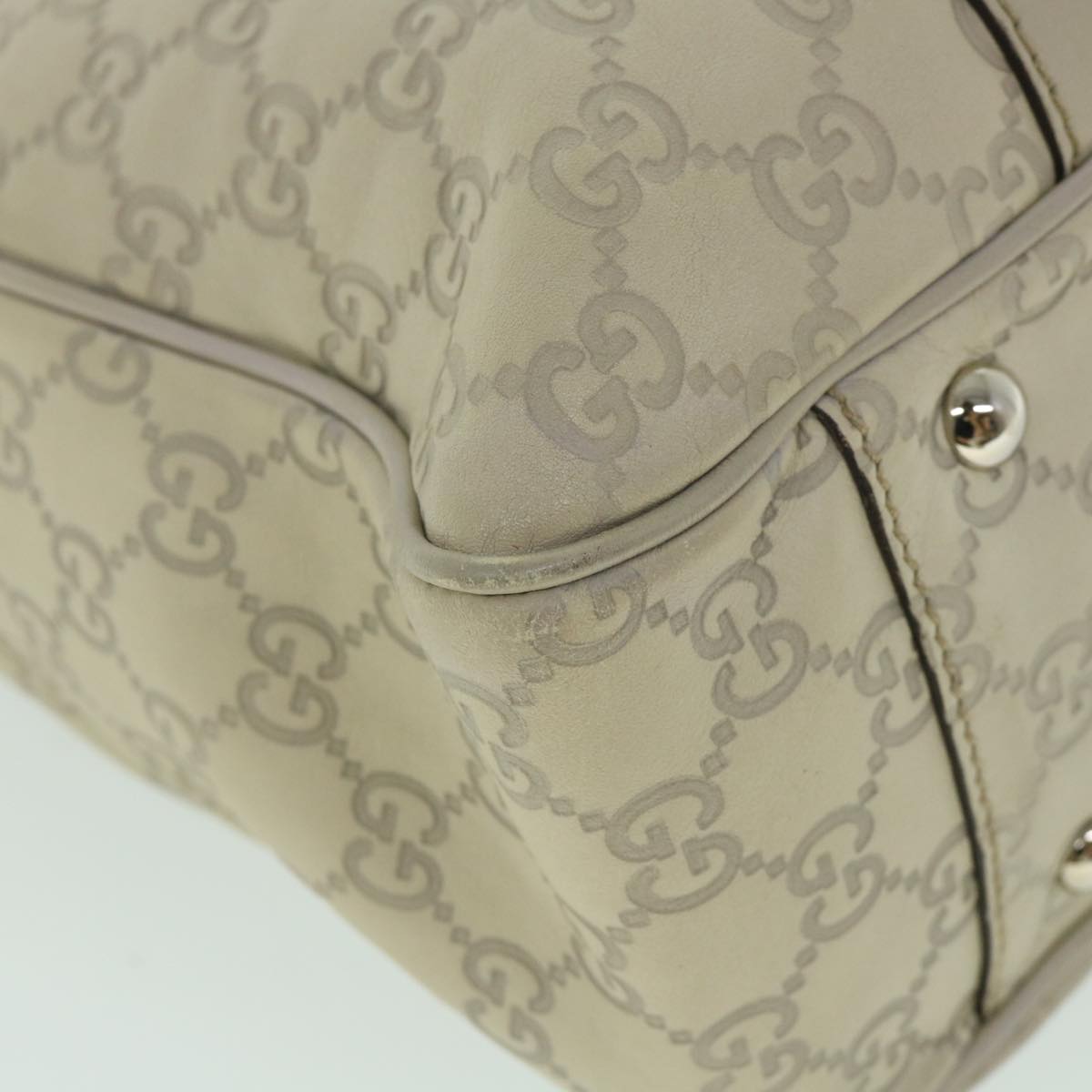 GUCCI GG Canvas Guccissima Tote Bag White 232957 yk8944