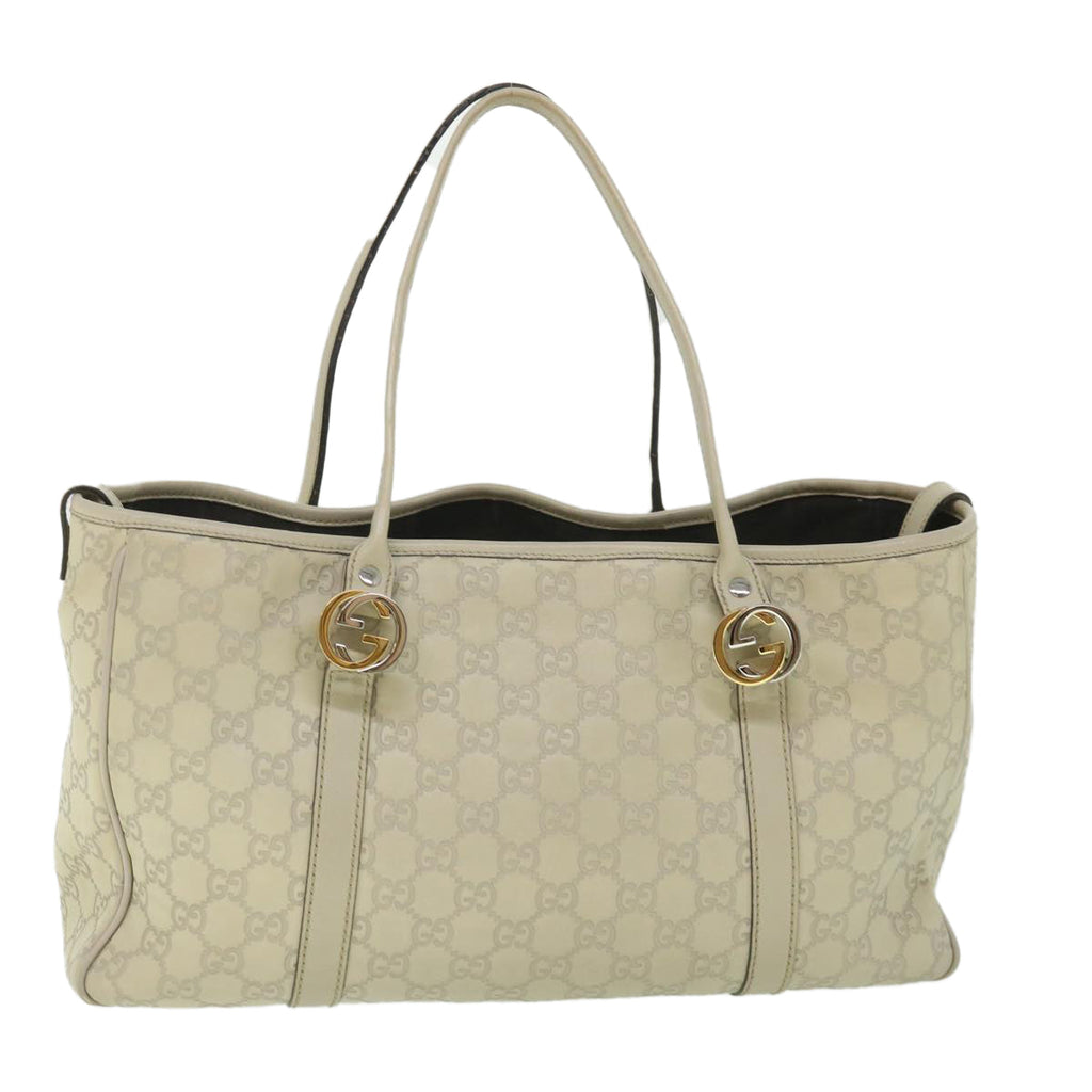 GUCCI GG Canvas Guccissima Tote Bag White 232957 yk8944