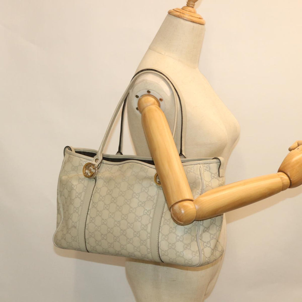 GUCCI GG Canvas Guccissima Tote Bag White 232957 yk8944