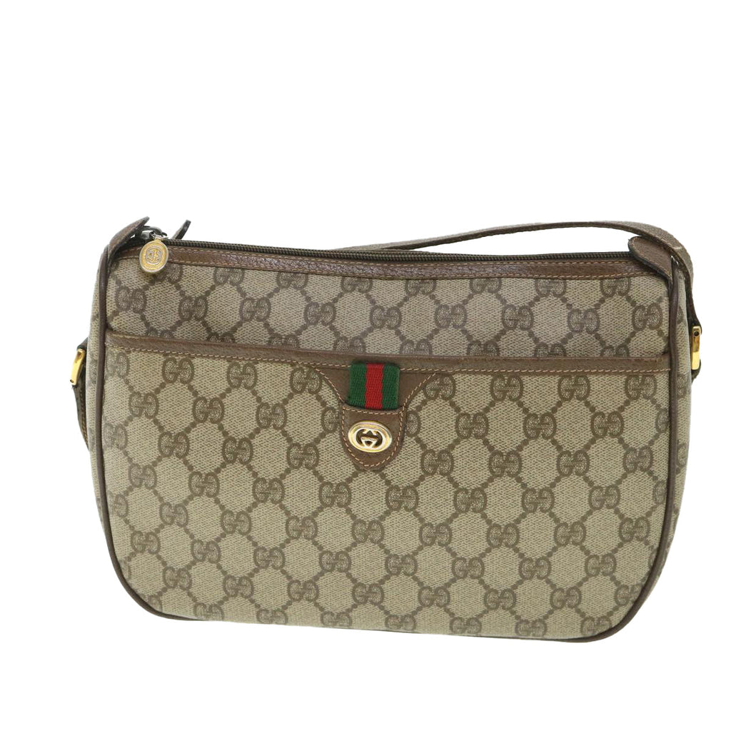 GUCCI GG Supreme Web Sherry Line Shoulder Bag Red Beige 89 02 077 yk8993