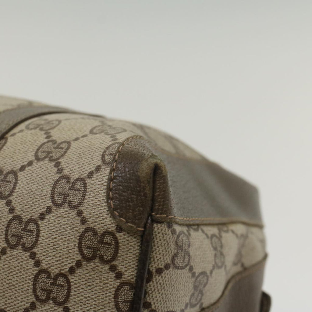 GUCCI GG Supreme Boston Bag PVC Leather Beige yk9009