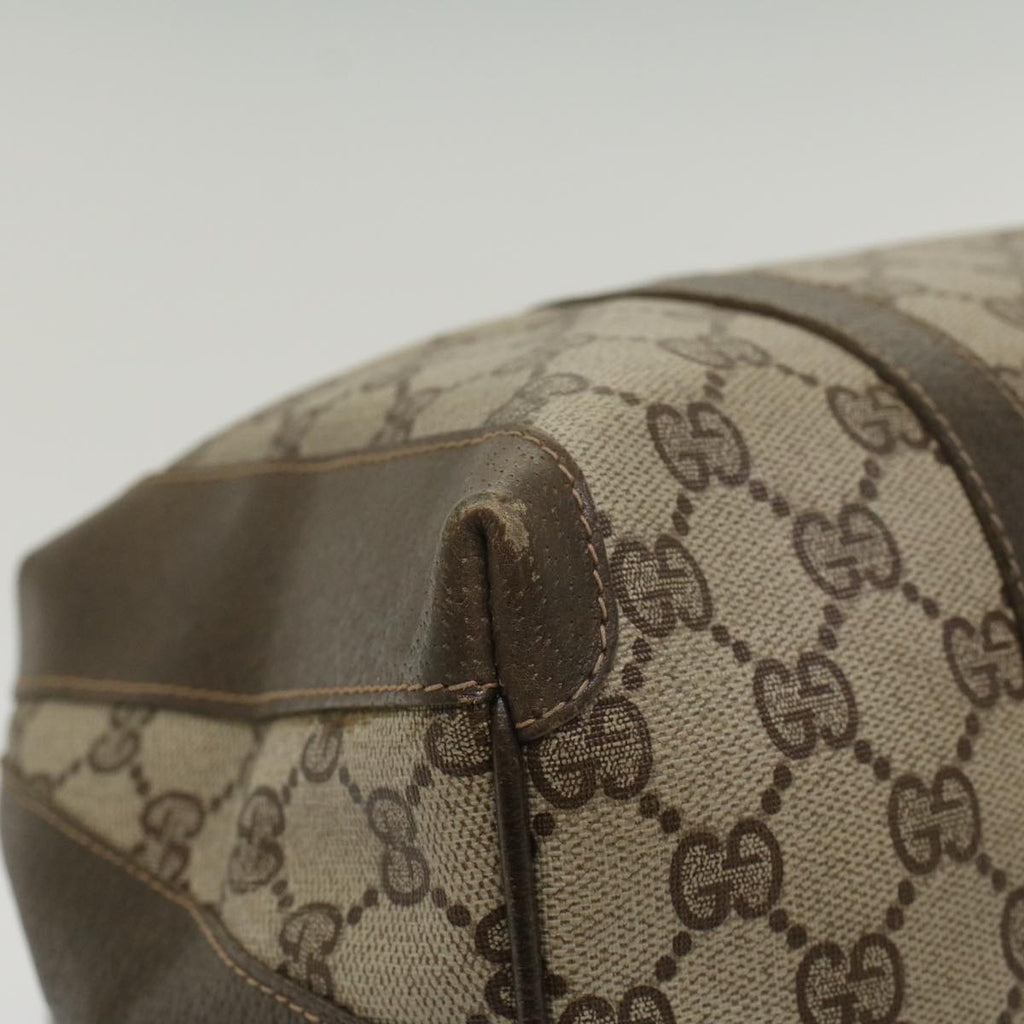 GUCCI GG Supreme Boston Bag PVC Leather Beige yk9009