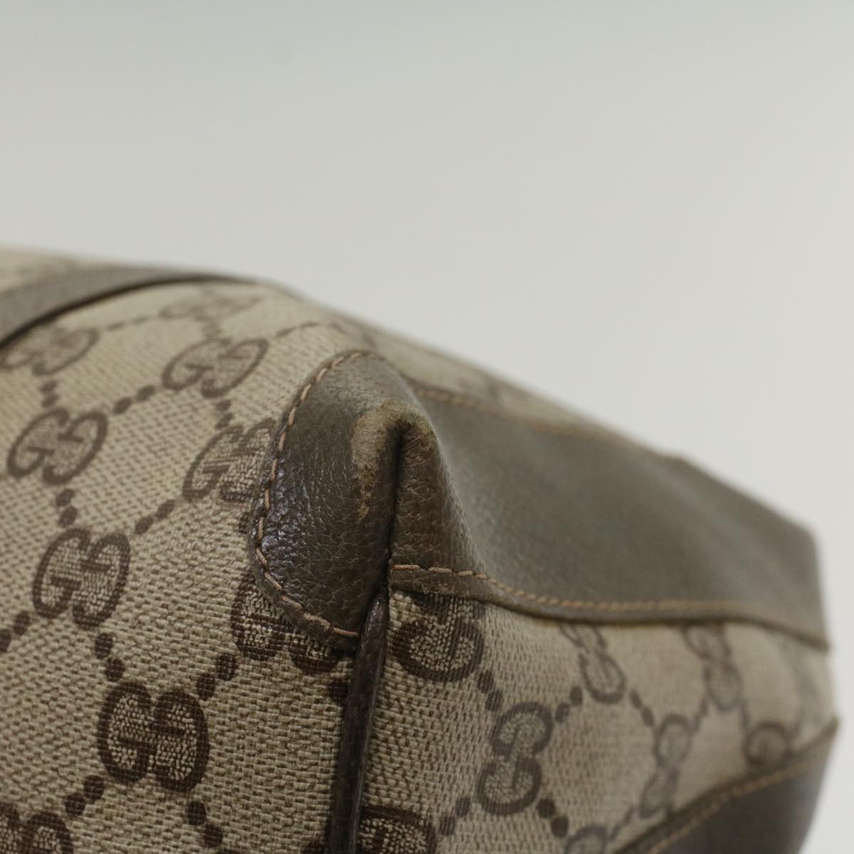 GUCCI GG Supreme Boston Bag PVC Leather Beige yk9009