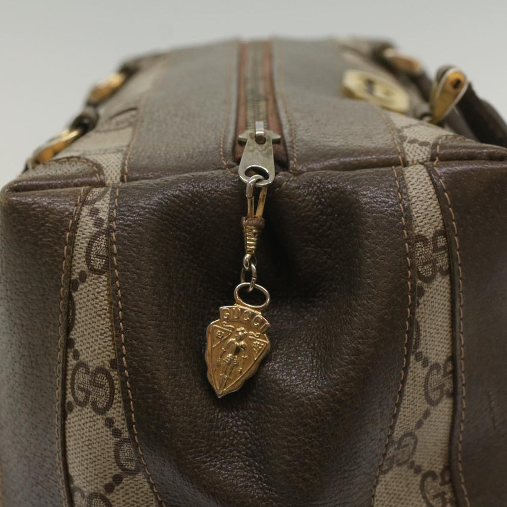 GUCCI GG Supreme Boston Bag PVC Leather Beige yk9009