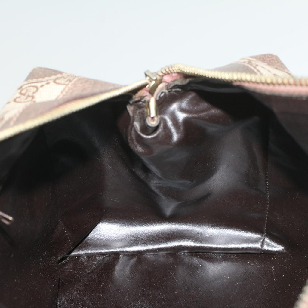 GUCCI GG Supreme Boston Bag PVC Leather Beige yk9009