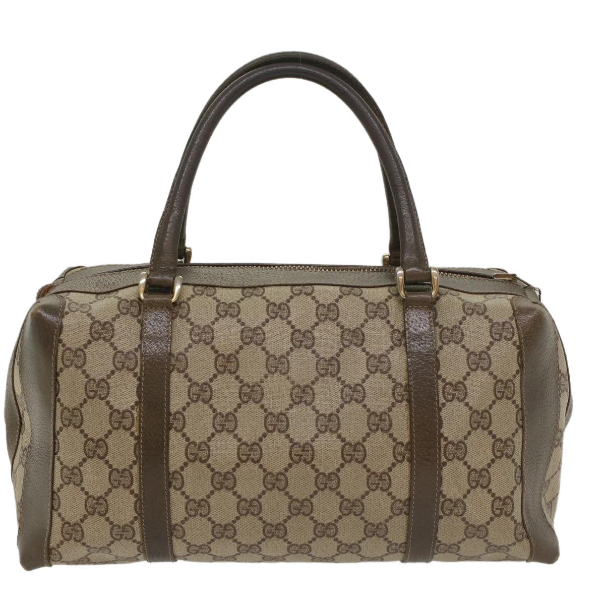 GUCCI GG Supreme Boston Bag PVC Leather Beige yk9009