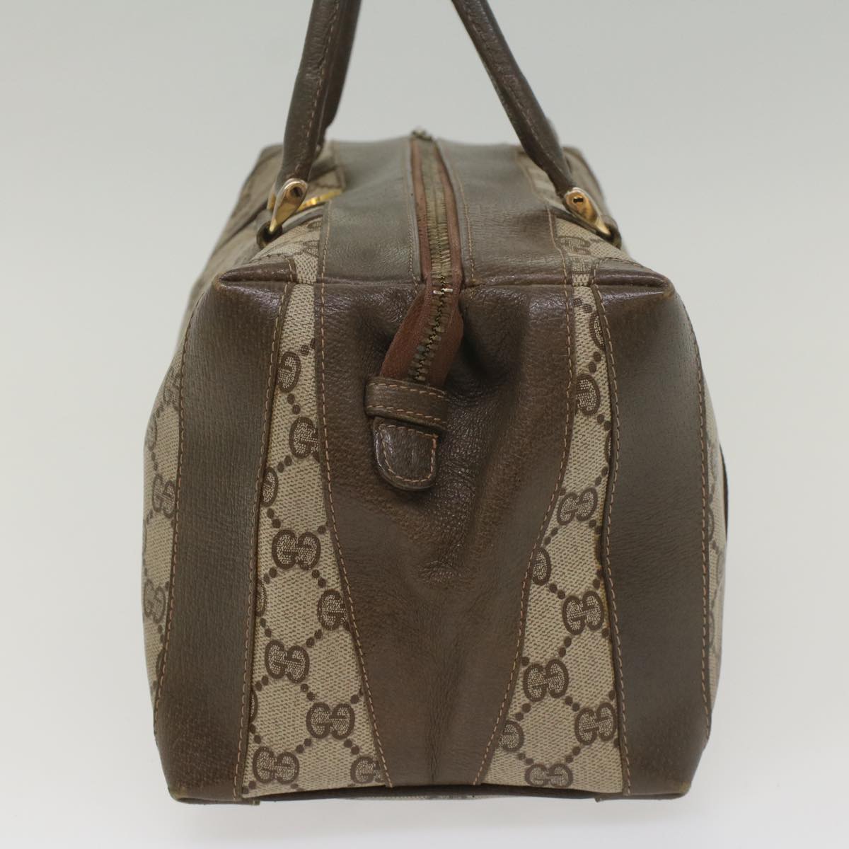 GUCCI GG Supreme Boston Bag PVC Leather Beige yk9009