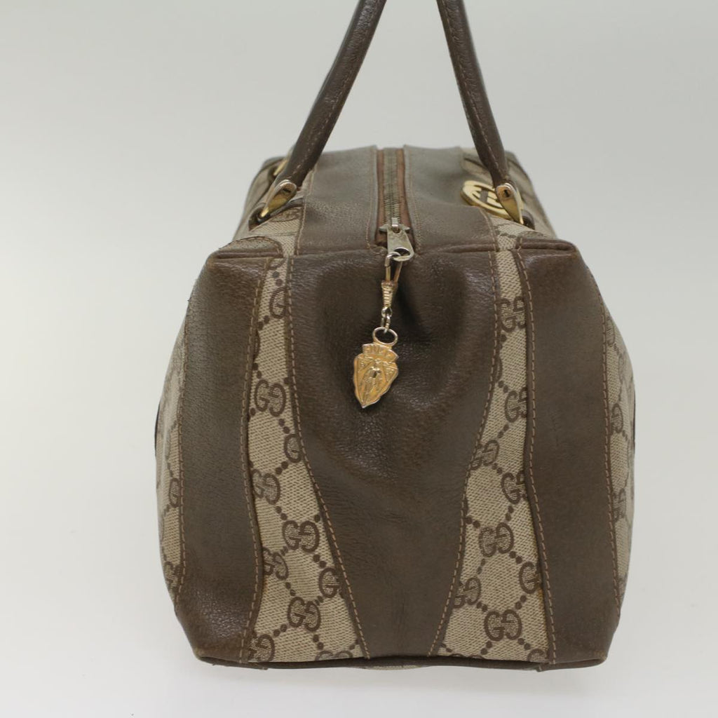 GUCCI GG Supreme Boston Bag PVC Leather Beige yk9009