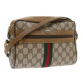 GUCCI GG Supreme Web Sherry Line Shoulder Bag Beige Green 98 02 004 yk9045