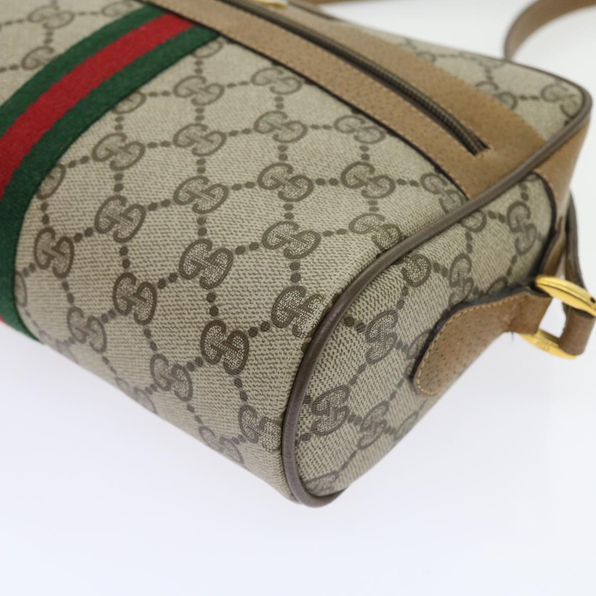 GUCCI GG Supreme Web Sherry Line Shoulder Bag Beige Green 98 02 004 yk9045