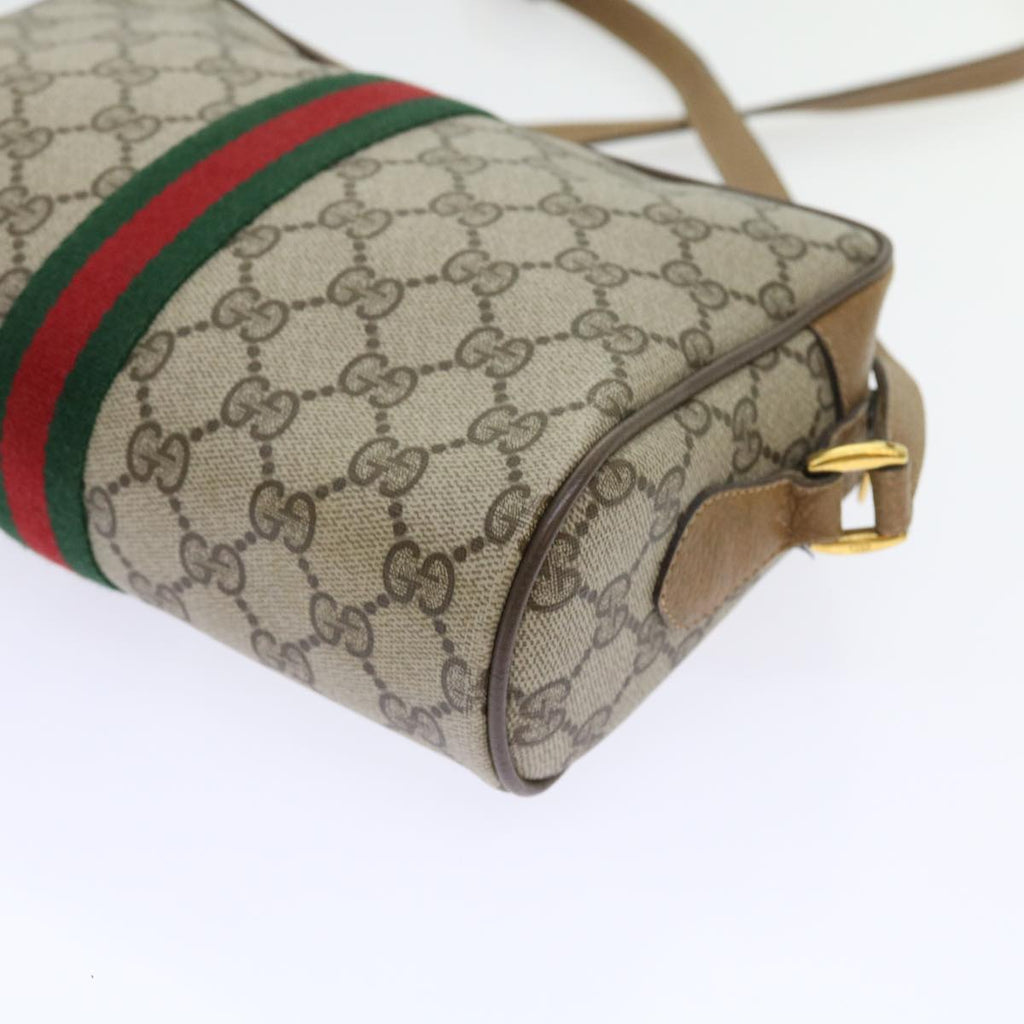 GUCCI GG Supreme Web Sherry Line Shoulder Bag Beige Green 98 02 004 yk9045