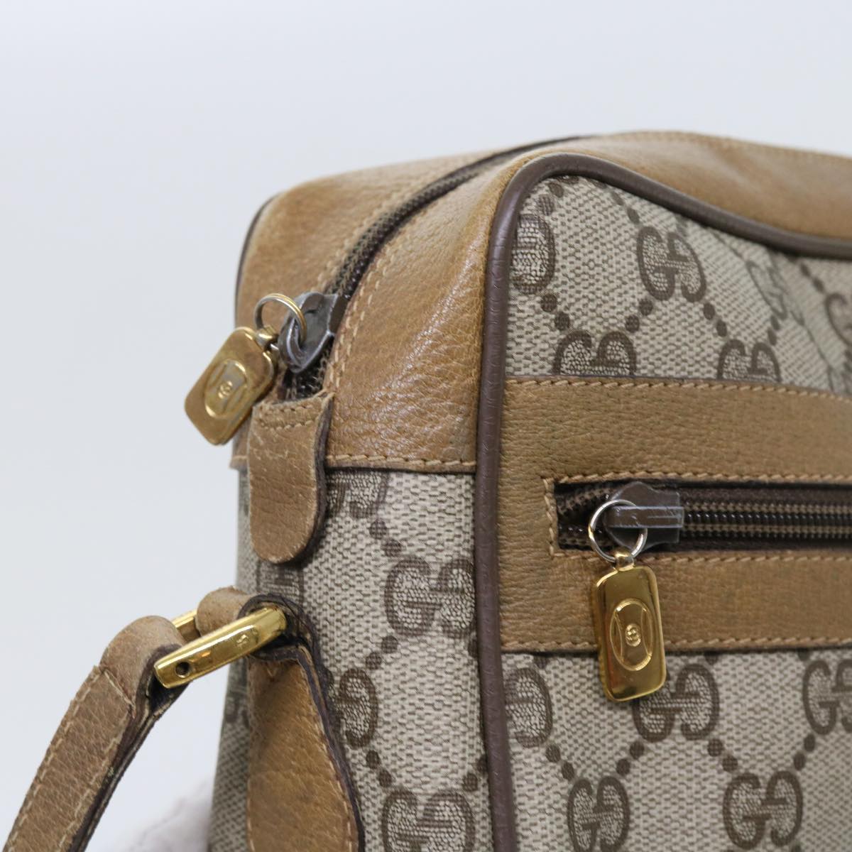 GUCCI GG Supreme Web Sherry Line Shoulder Bag Beige Green 98 02 004 yk9045