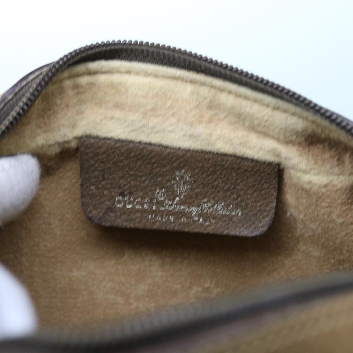 GUCCI GG Supreme Web Sherry Line Shoulder Bag Beige Green 98 02 004 yk9045