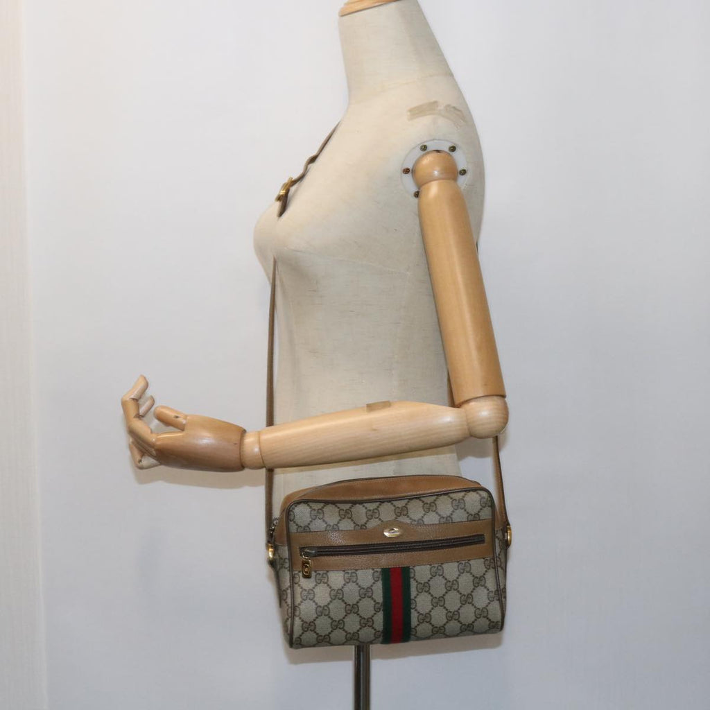 GUCCI GG Supreme Web Sherry Line Shoulder Bag Beige Green 98 02 004 yk9045