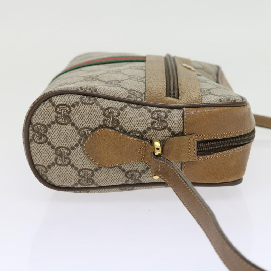 GUCCI GG Supreme Web Sherry Line Shoulder Bag Beige Green 98 02 004 yk9045