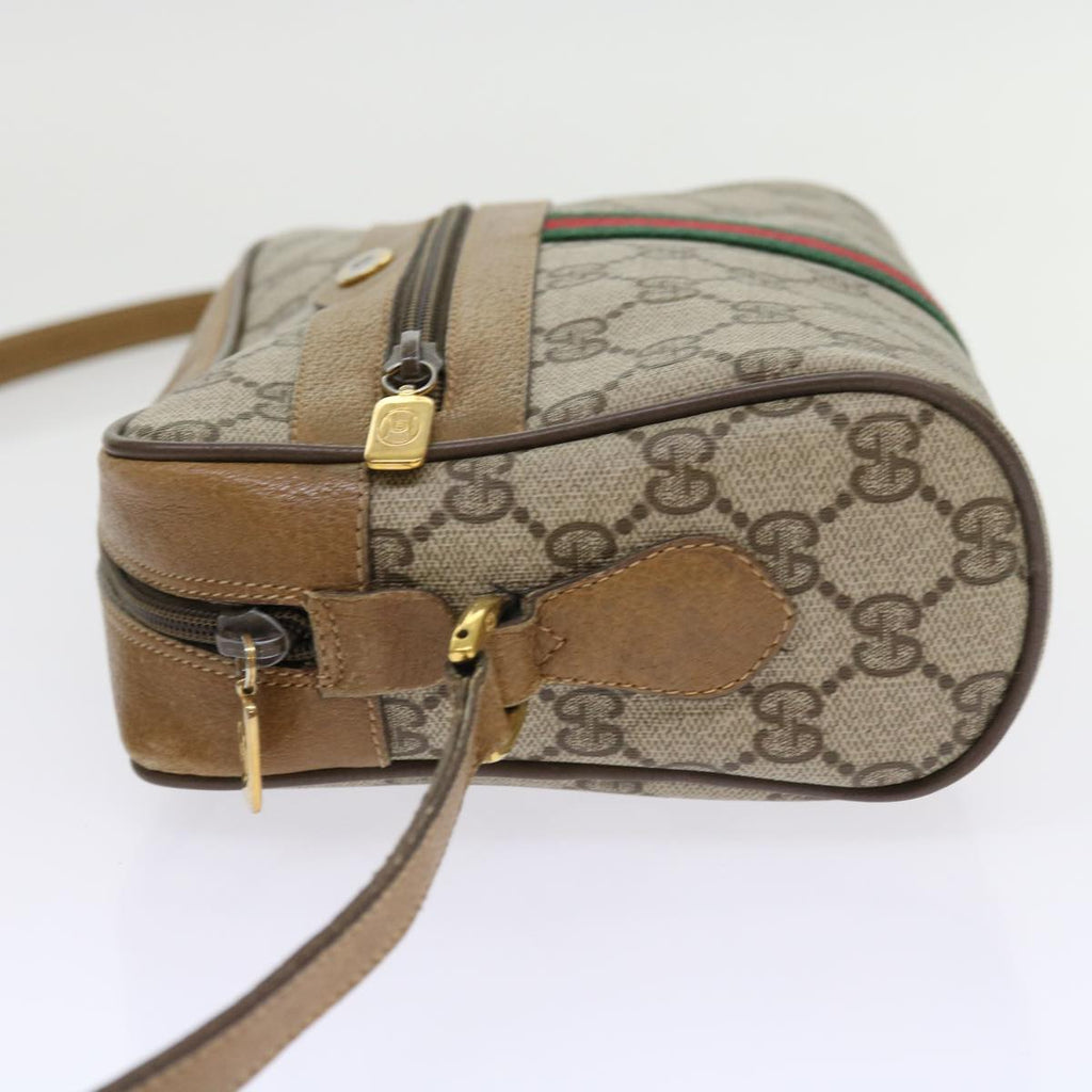 GUCCI GG Supreme Web Sherry Line Shoulder Bag Beige Green 98 02 004 yk9045