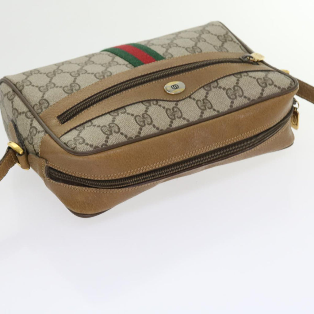 GUCCI GG Supreme Web Sherry Line Shoulder Bag Beige Green 98 02 004 yk9045