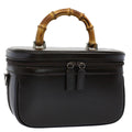 GUCCI Vanity Bamboo Cosmetic Pouch Leather Black 013 2122 2490 yk9046