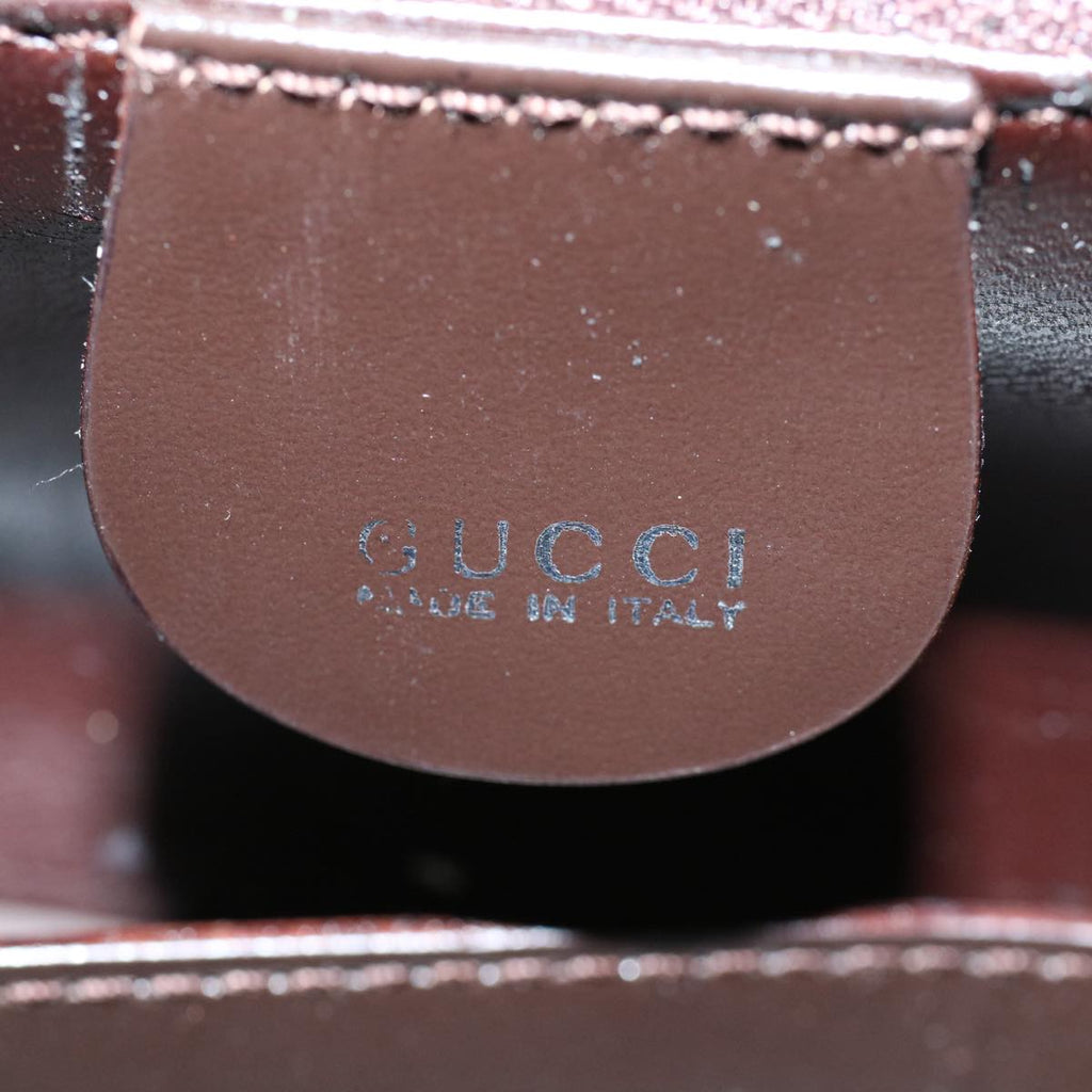 GUCCI Vanity Bamboo Cosmetic Pouch Leather Black 013 2122 2490 yk9046