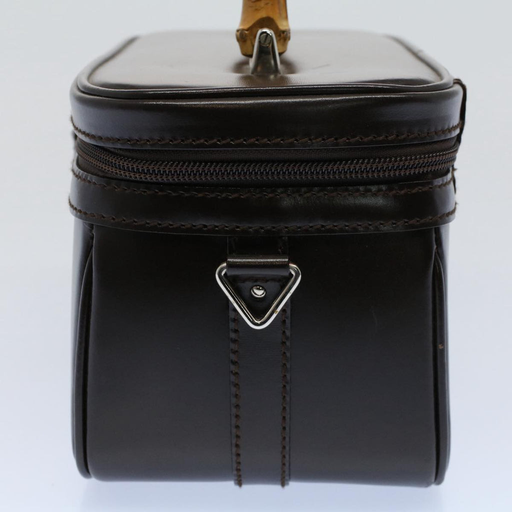 GUCCI Vanity Bamboo Cosmetic Pouch Leather Black 013 2122 2490 yk9046
