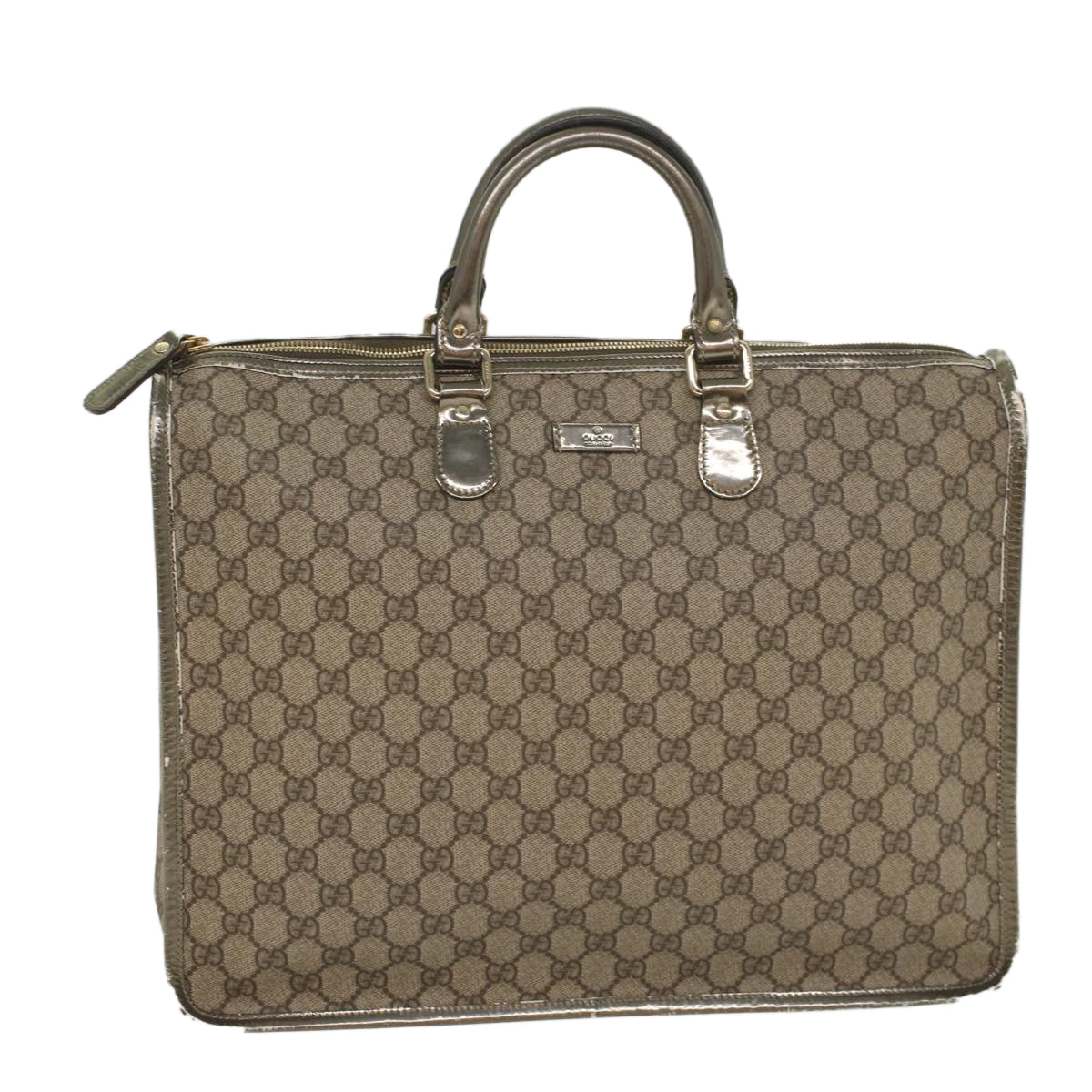 GUCCI GG Supreme Hand Bag PVC Leather Beige 189899 yk9051